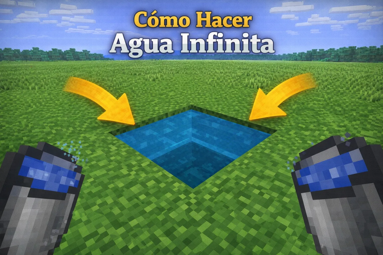 ¿Cómo hacer agua infinita en minecraft?