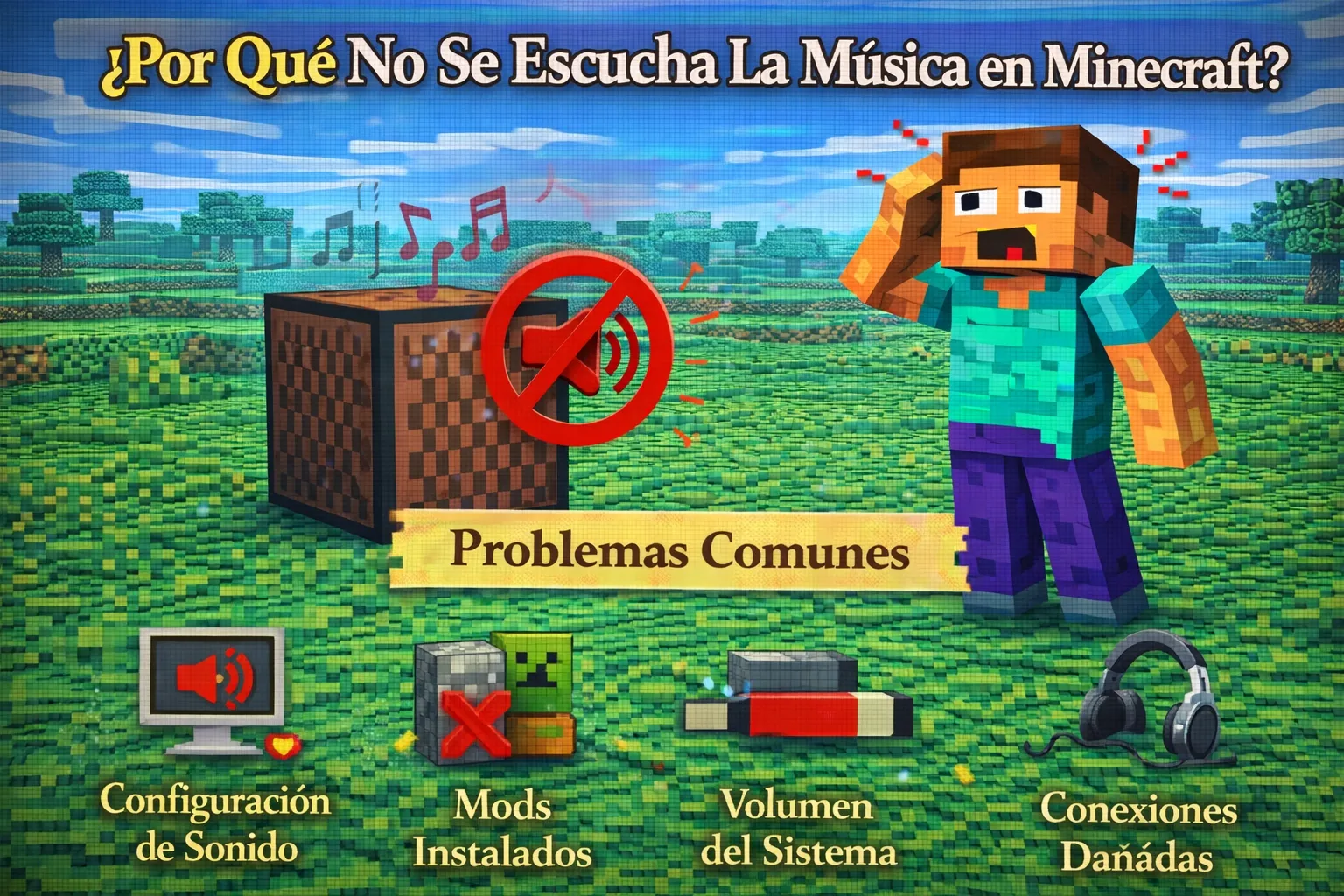 ¿Por que no se escucha la música en Minecraft?