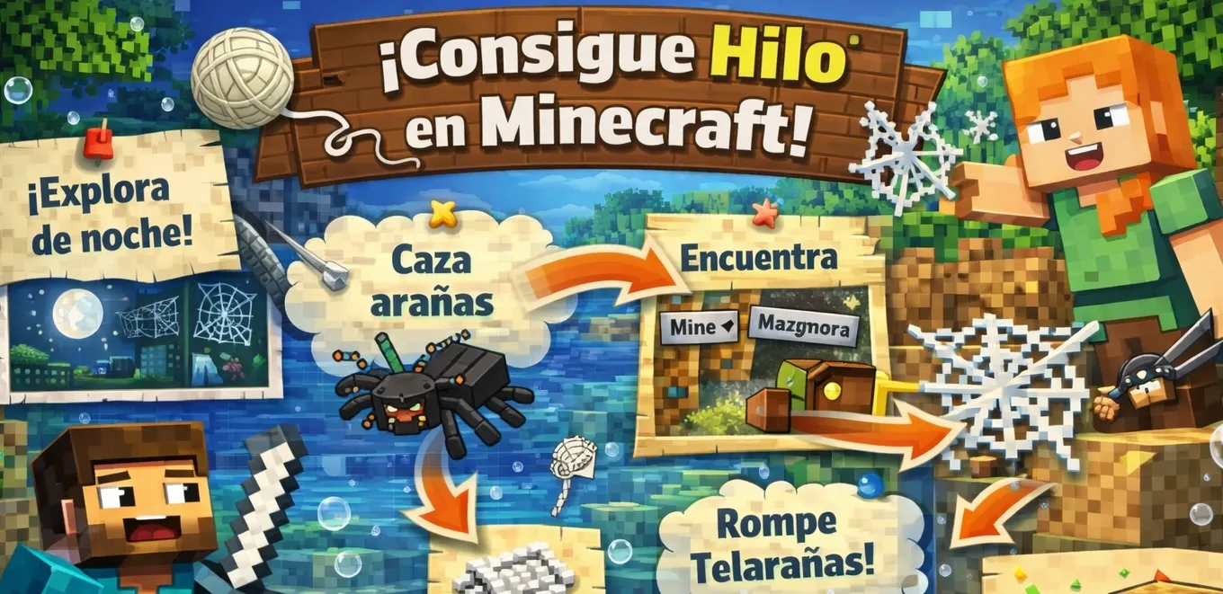 Como conseguir hilo en minecraft