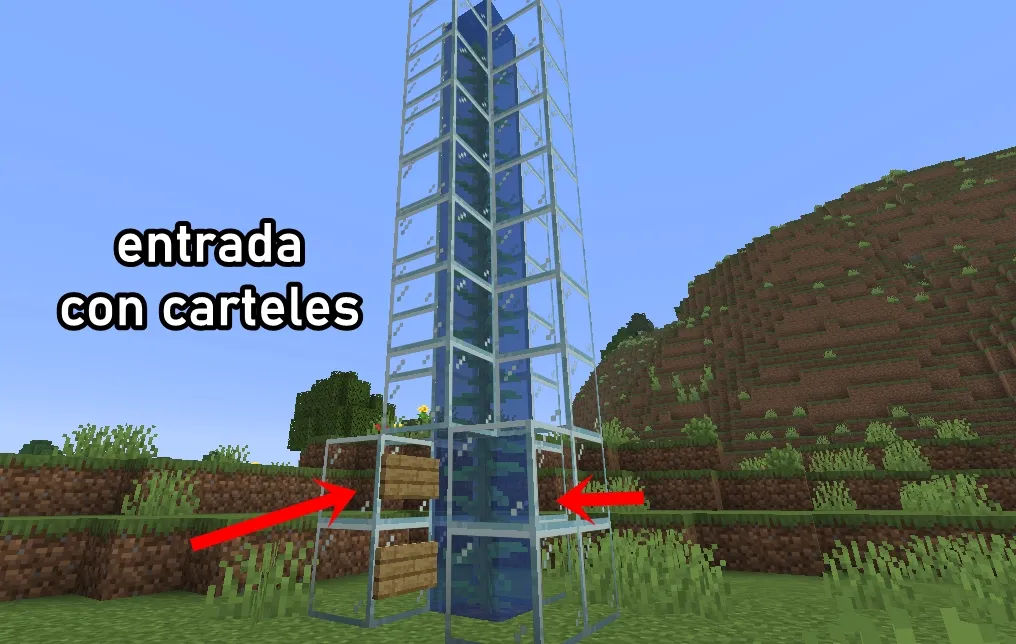 ¿Como hacer un ascensor en minecraft? con arena de almas