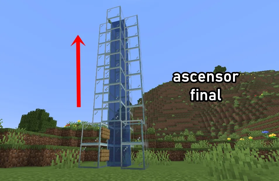 ¿Como hacer un ascensor en minecraft? con arena de almas