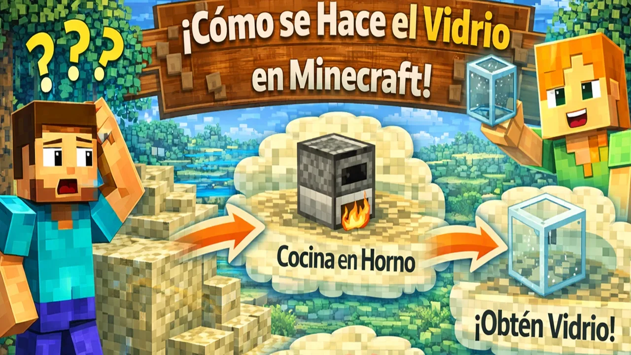 Como se hace el vidrio en minecraft