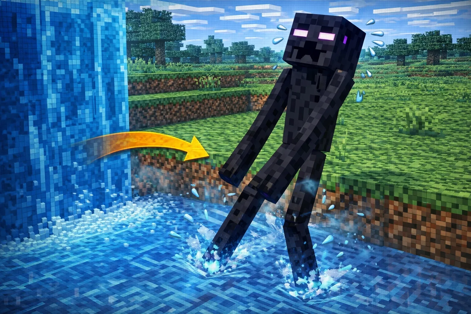 ¿Por que los Enderman de minecraft le tienen miedo al agua?