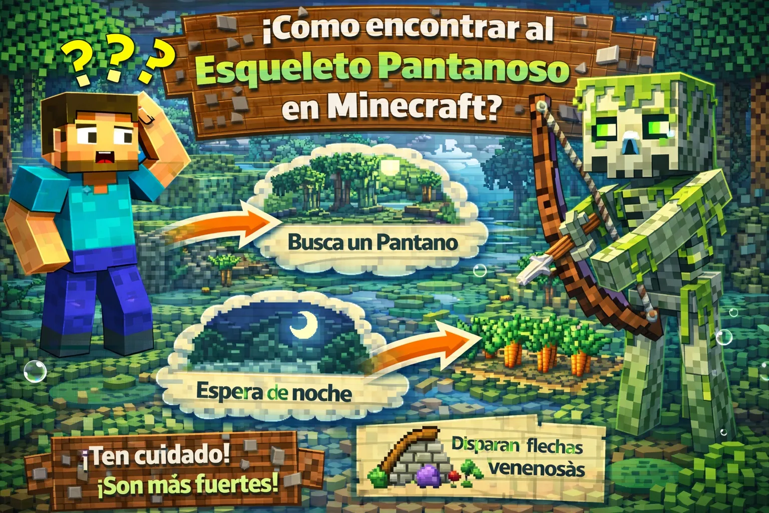 Como encontrar al esqueleto pantanoso en Minecraft
