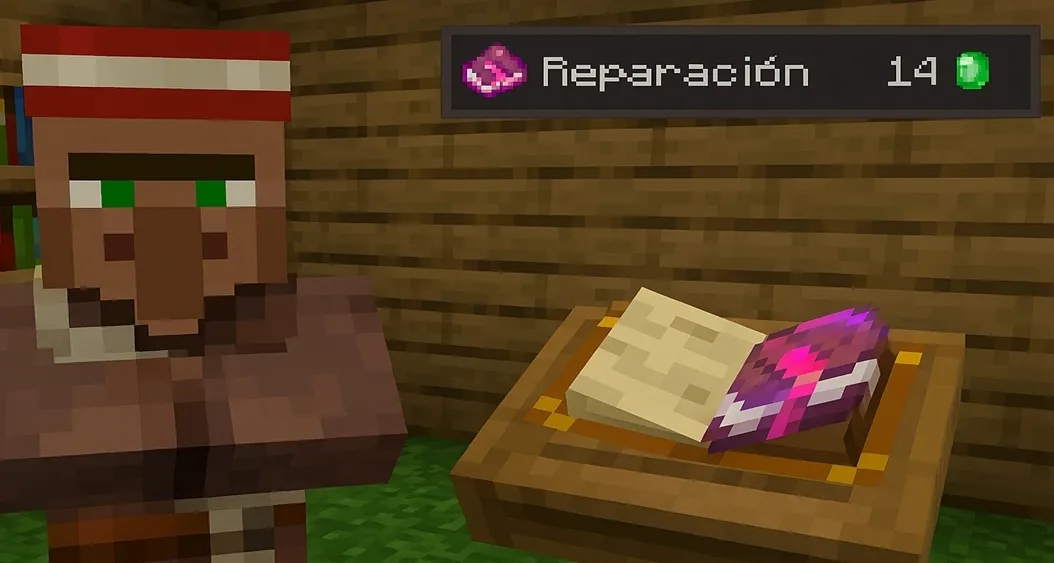 ¿Que aldeano te da reparacion 1.21 en Minecraft?