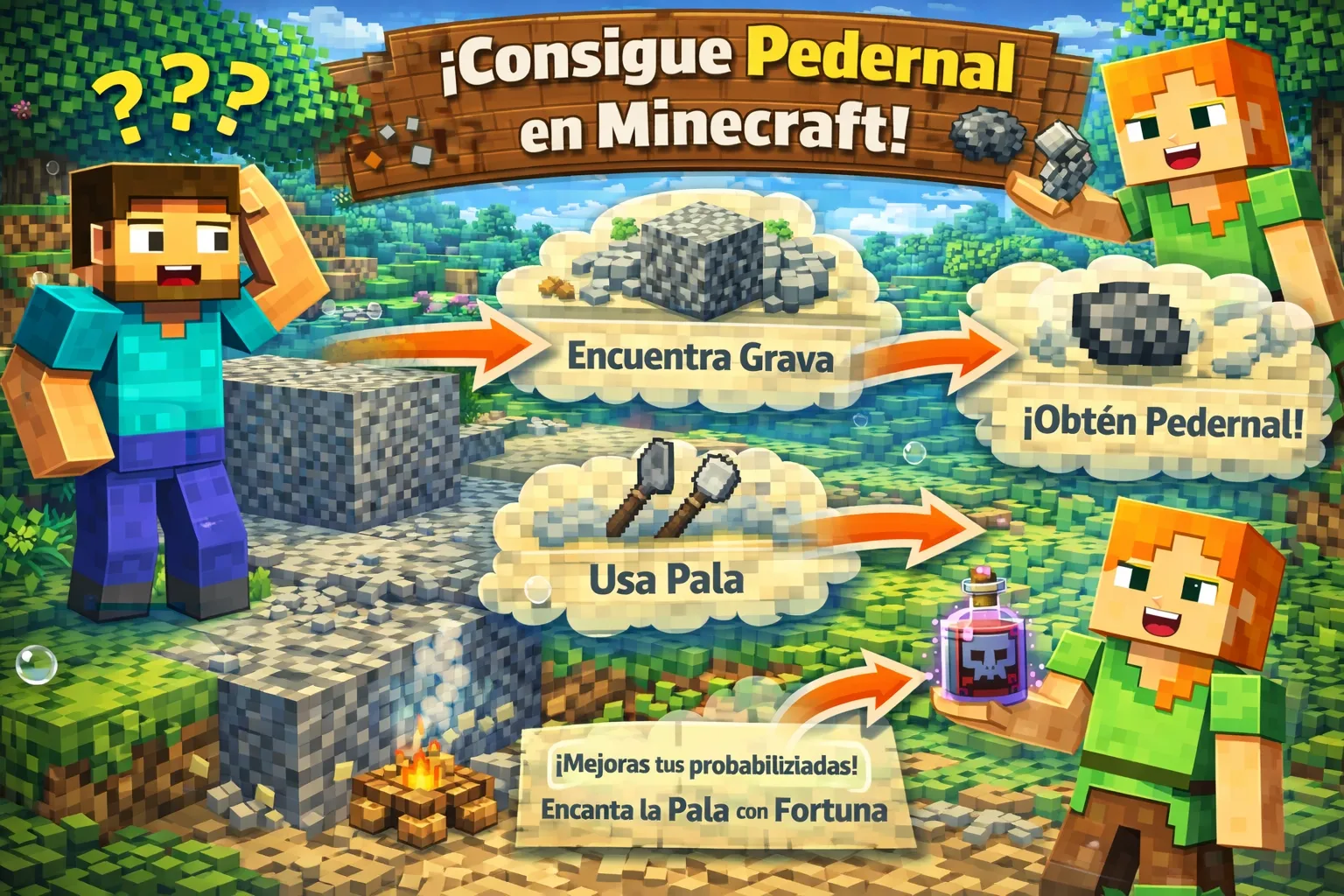 Como conseguir pedernal en Minecraft