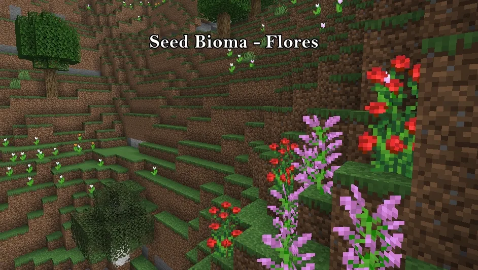 Semilla para aparecer en un bioma de flores en Minecraft Bedrock 1.21