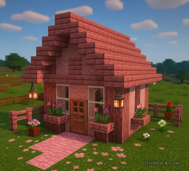 Casa con cerezo idea Minecraft