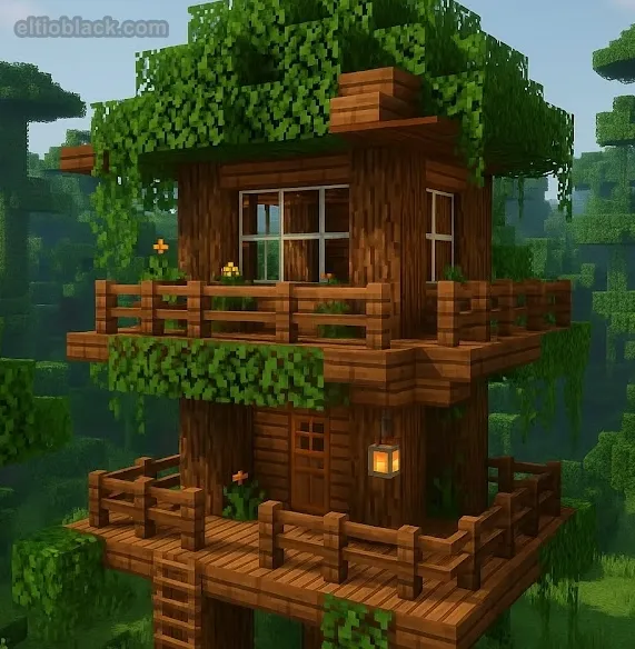 Casa selva en jungla idea minecraft