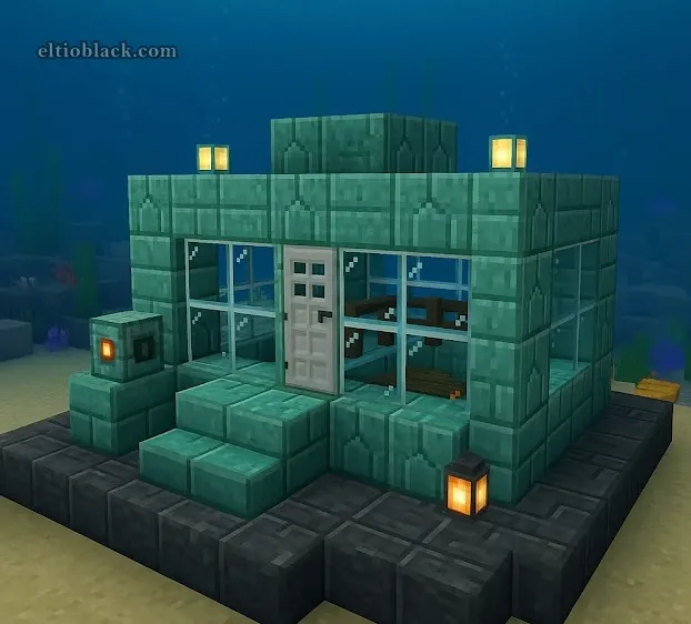 Construccion casa bajo el agua idea Minecraft