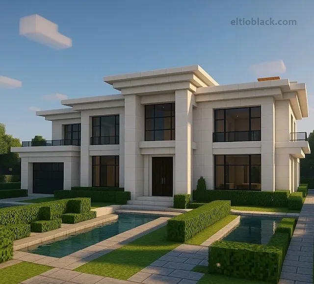 Construccion casa moderna idea Minecraft