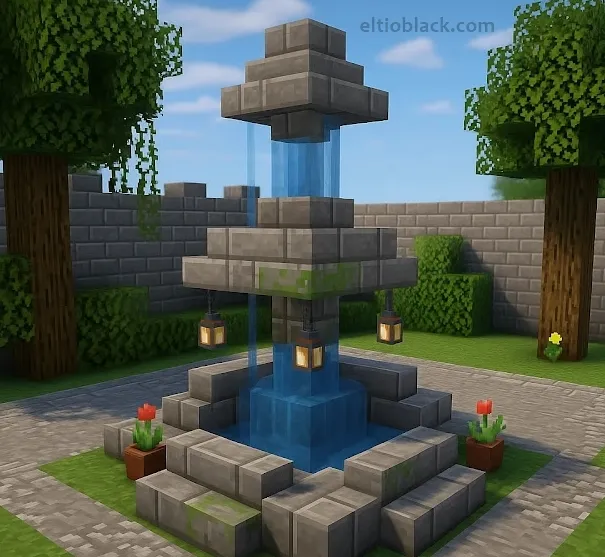 Construccion fuente de agua Idea Minecraft