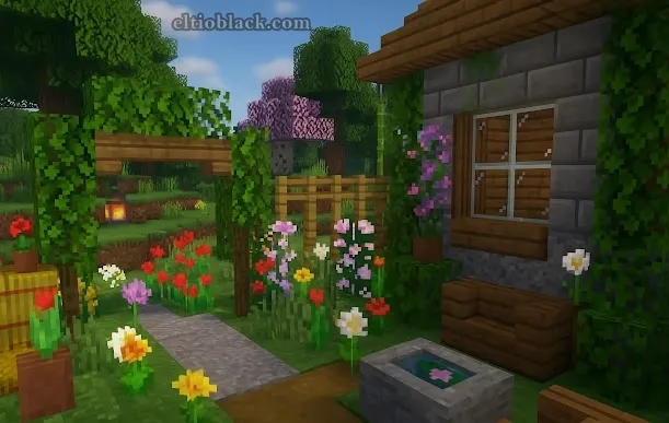 Decoracion jardin idea Minecraft