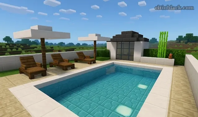 Piscina grande idea minecraft