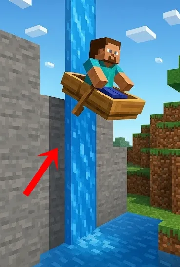 como hacer que un bote suba una cascada minecraft