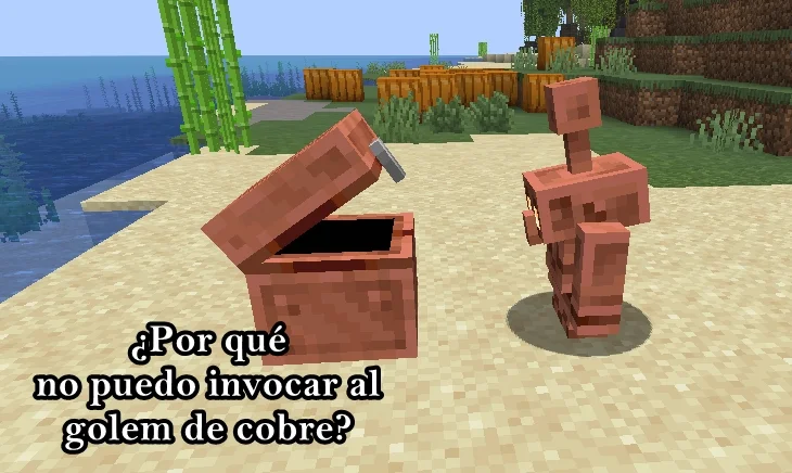 por que no consigo invocar al golem de cobre en minecraft