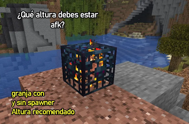 que altura tiene que tener la zona afk de la granja de mobs