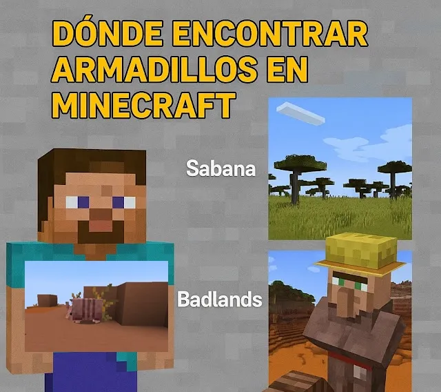 donde encontrar armadillos en minecraft